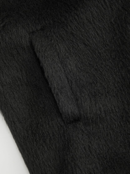 Wool-look Funnel Neck Long Sleeve Oversized Jacket