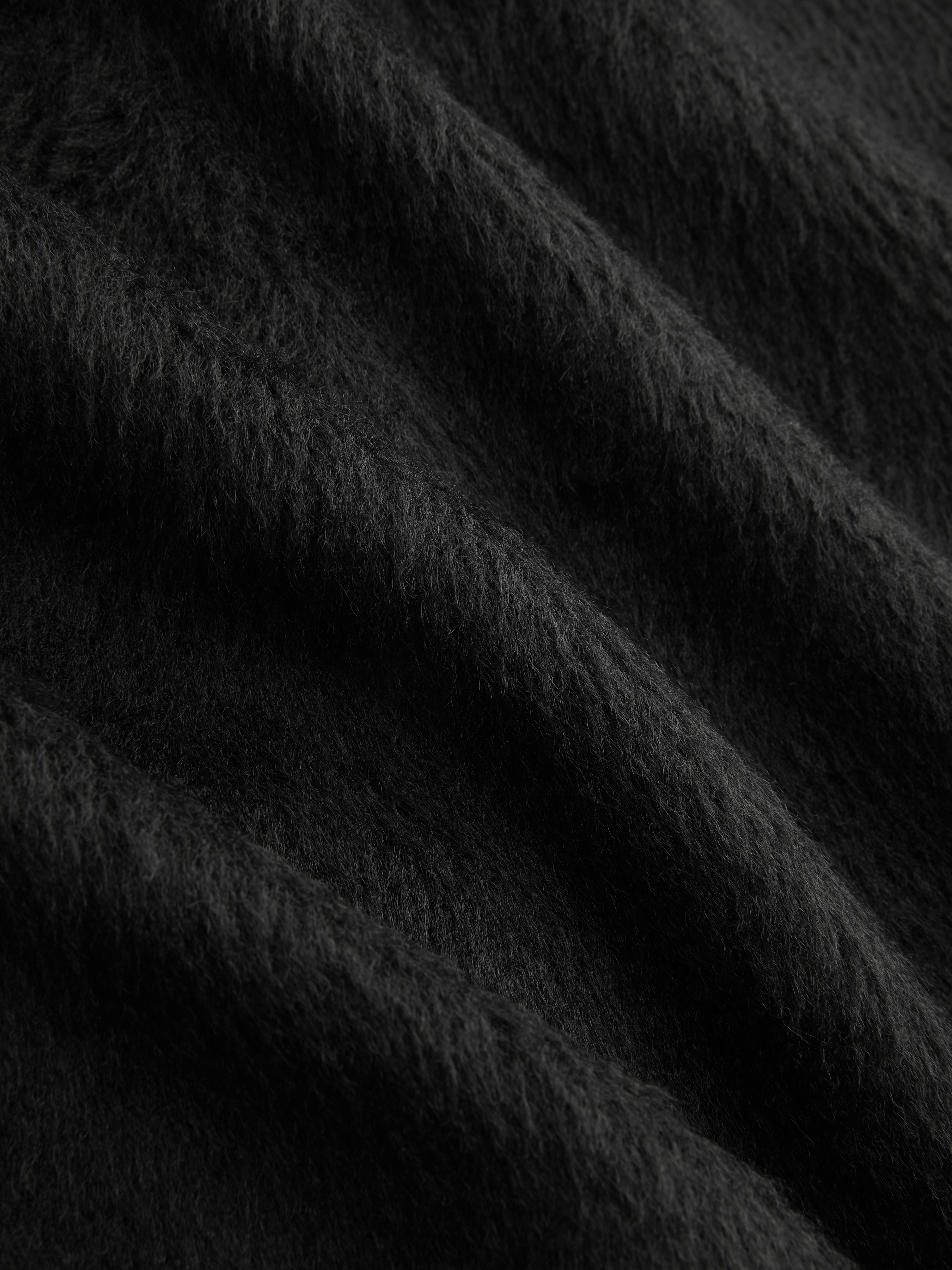 Wool-look Funnel Neck Long Sleeve Oversized Jacket