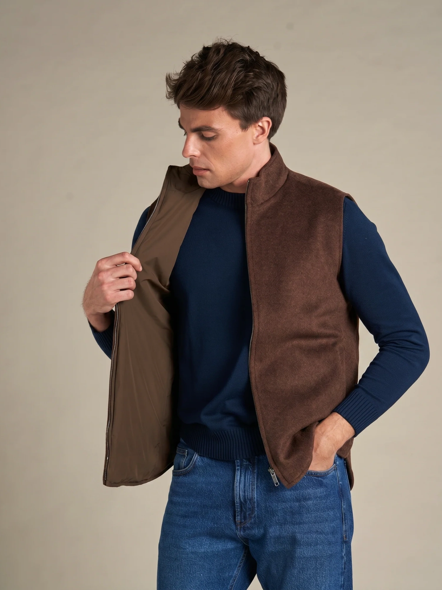 WOOL REVERSIBLE GILET