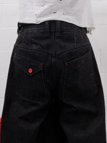 PLEATED BALLOON DENIM