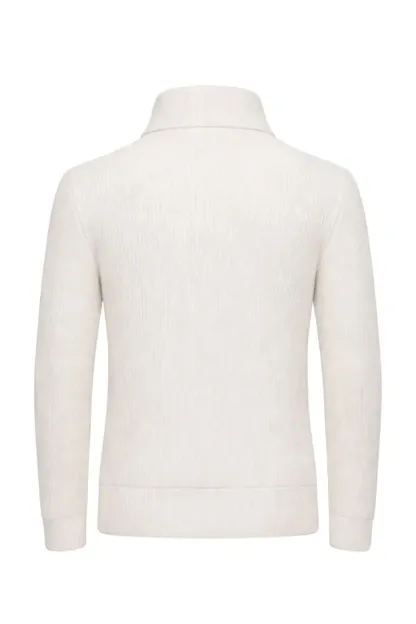 cashmere wool blend cardigan with adjustable fur