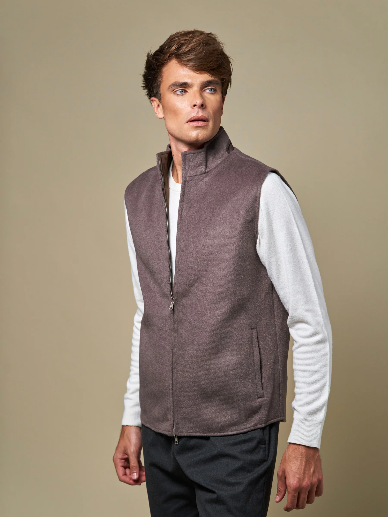 WOOL REVERSIBLE GILET