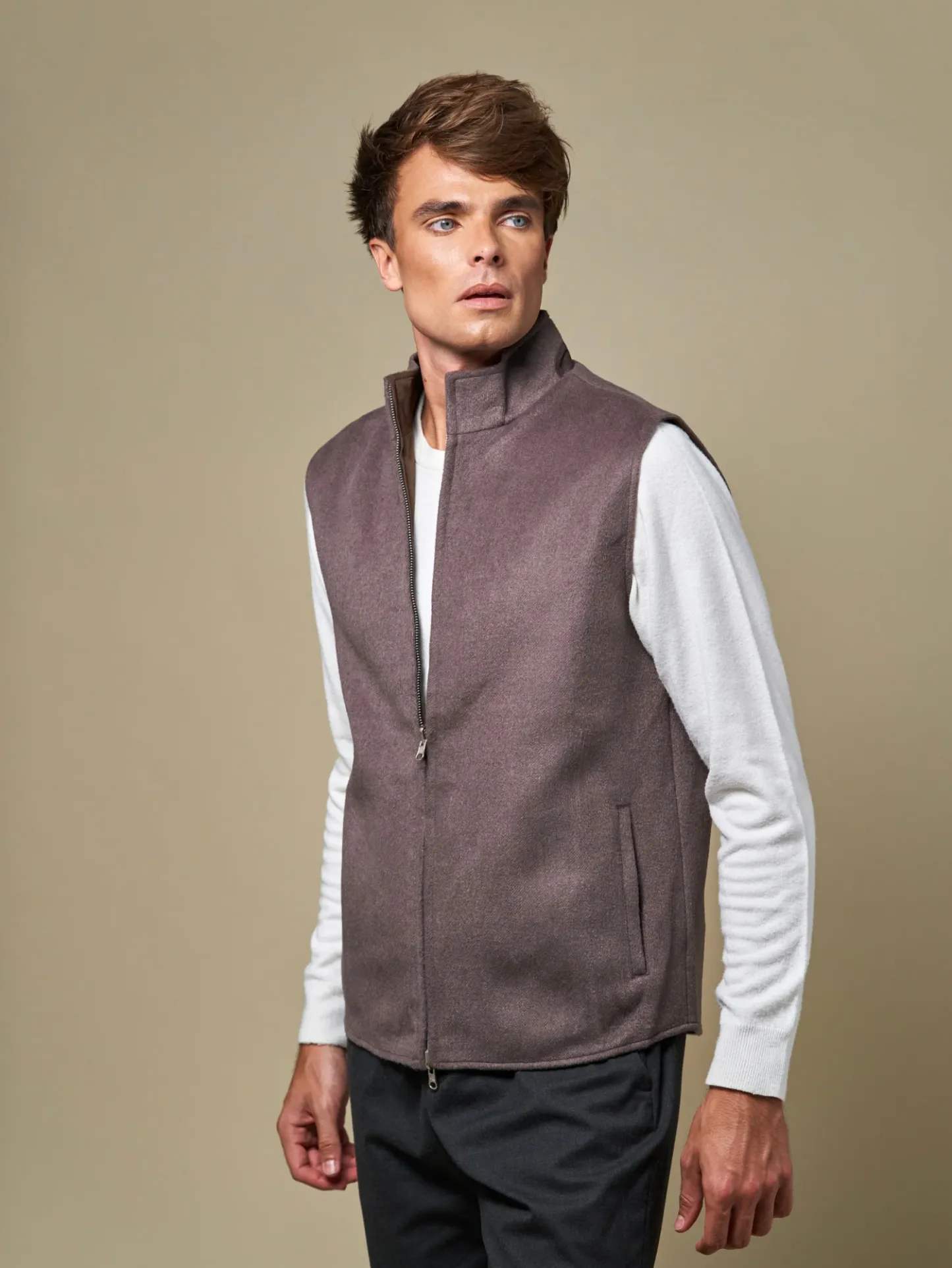 WOOL REVERSIBLE GILET