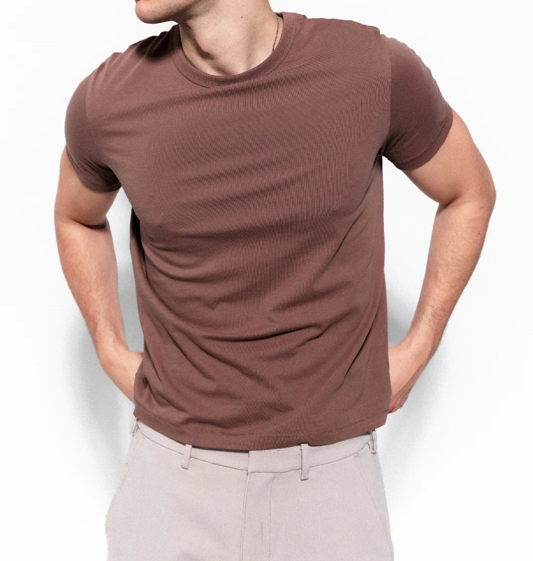 MUSCLE HALF CROP T-SHIRT