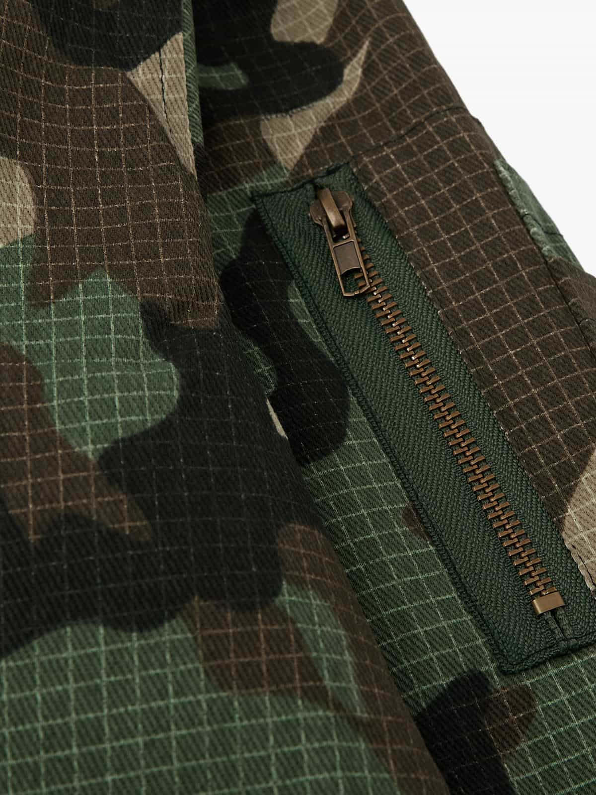 Camouflage Fur Collar Reversible Cotton Jacket