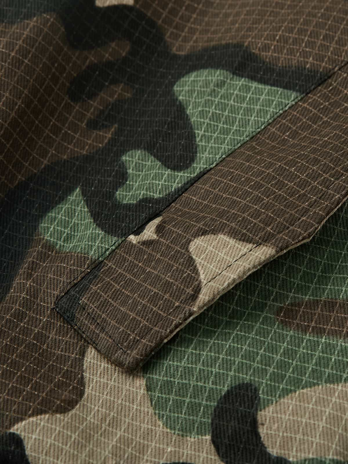 Camouflage Fur Collar Reversible Cotton Jacket