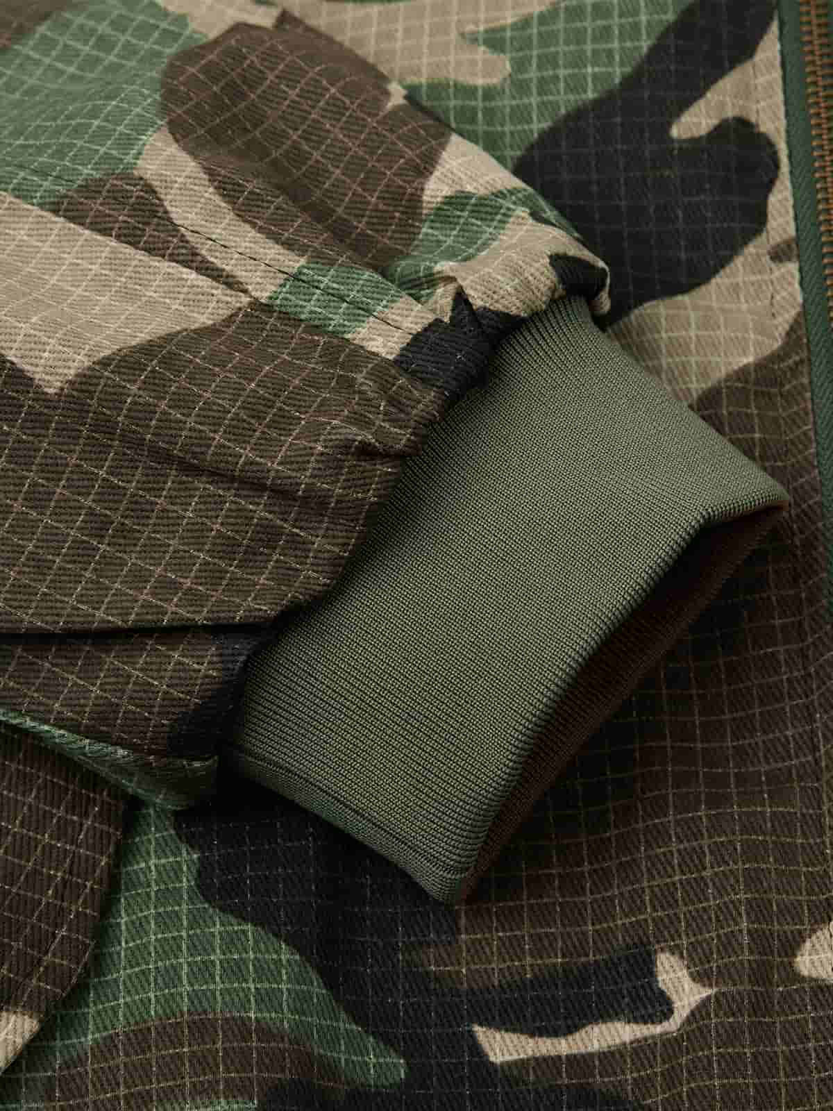 Camouflage Fur Collar Reversible Cotton Jacket