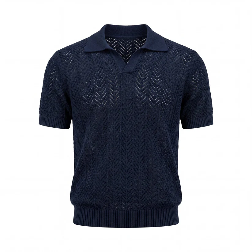 Knit polo shirt