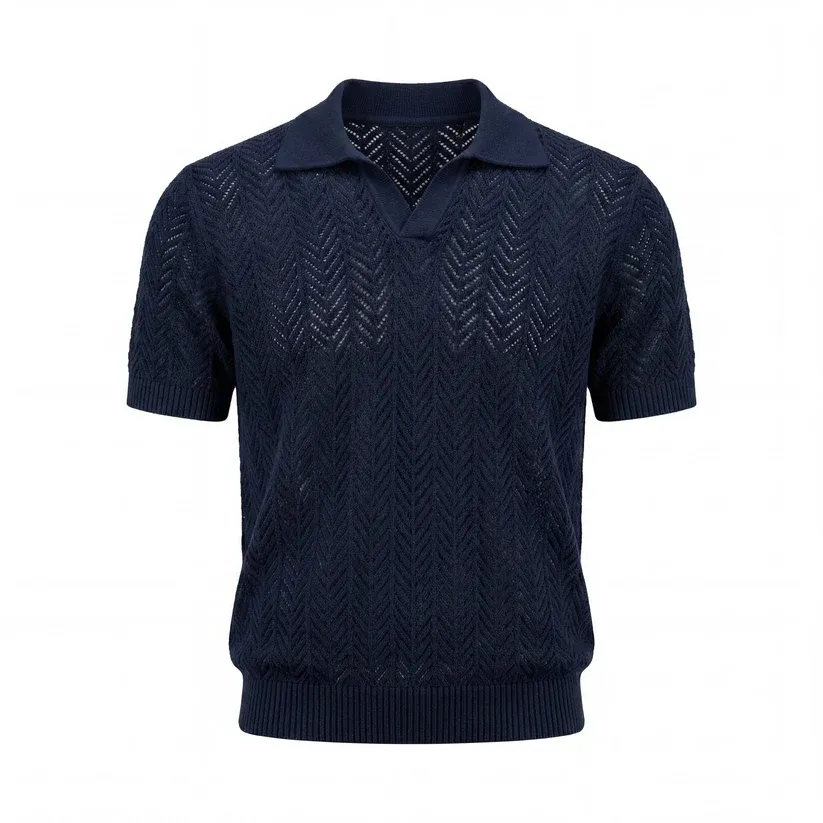 Knit polo shirt