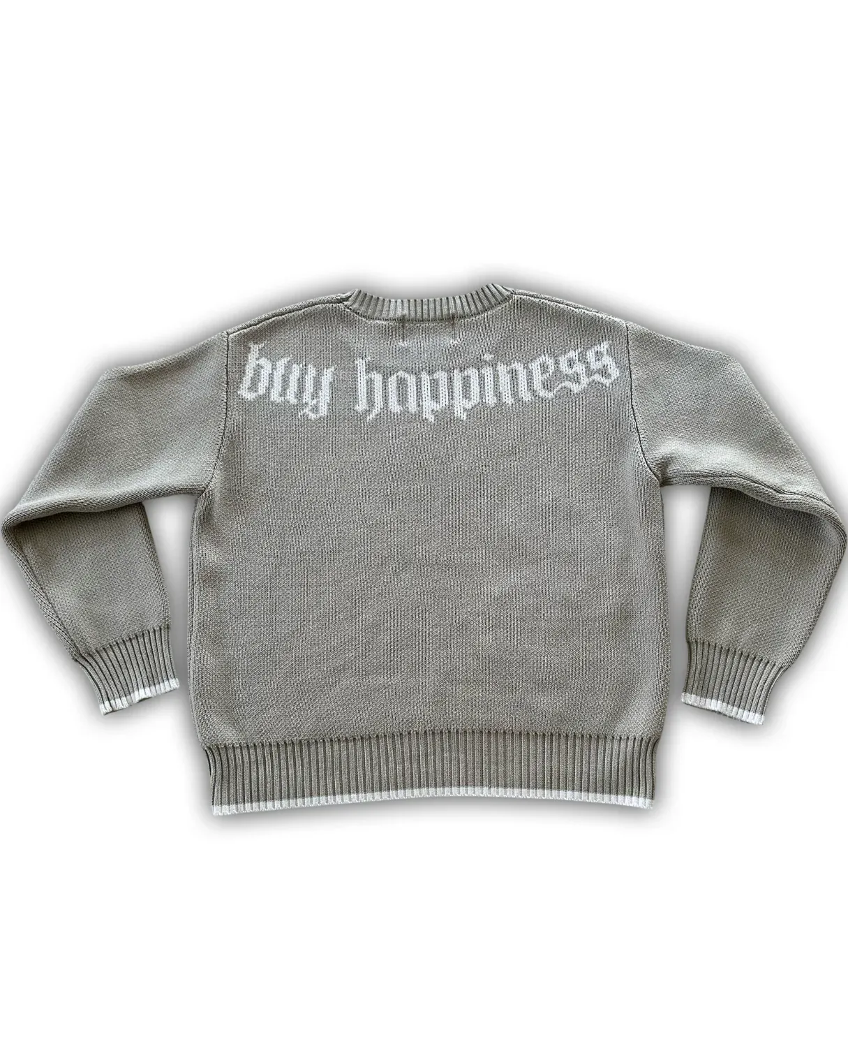 “BUY HAPPINESS” KNIT