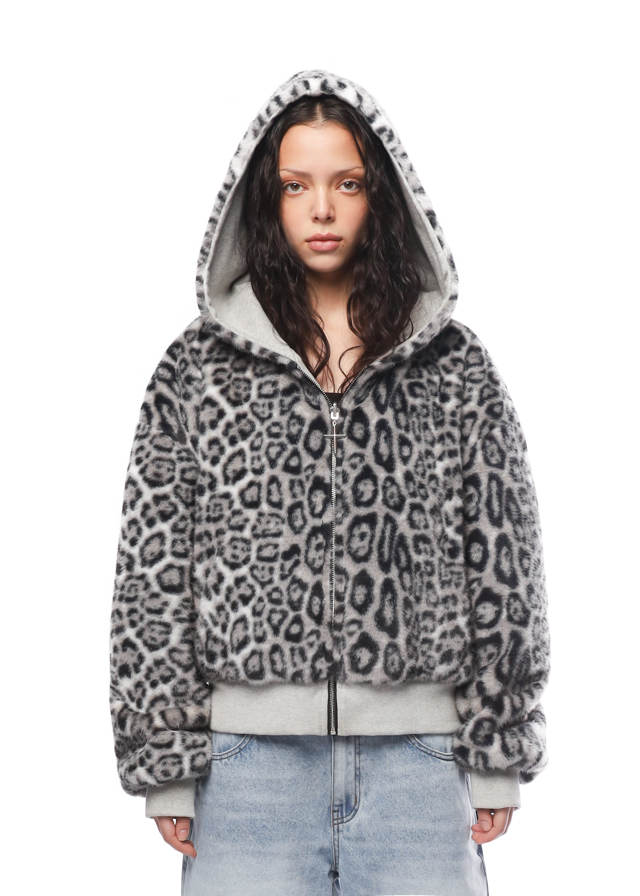 REVERSIBLE FUR ZIP HOODIE