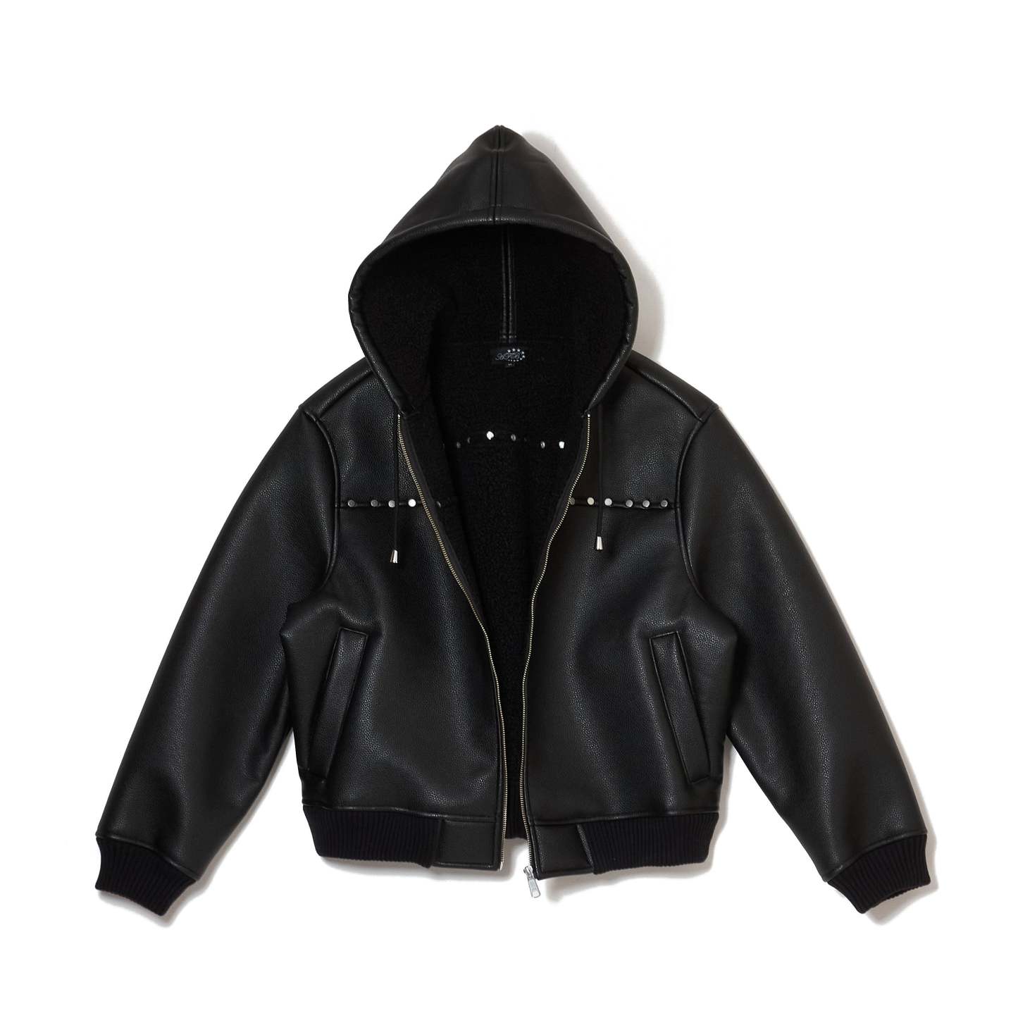 HOODED STUDDED BOMBER