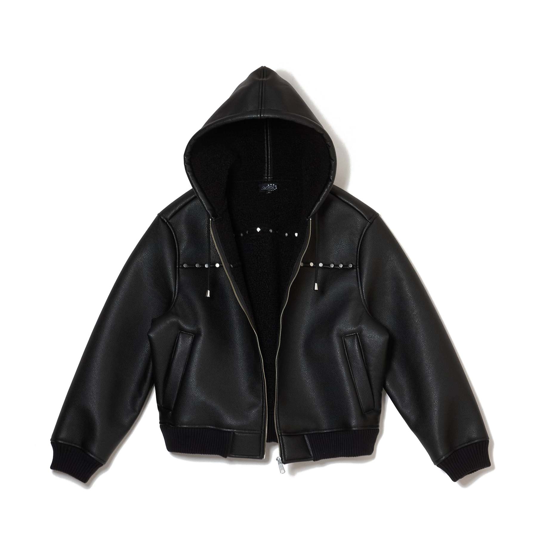 HOODED STUDDED BOMBER