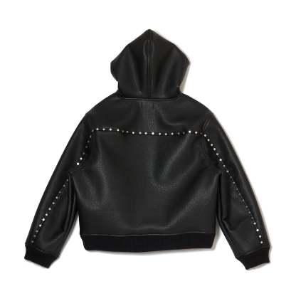 HOODED STUDDED BOMBER