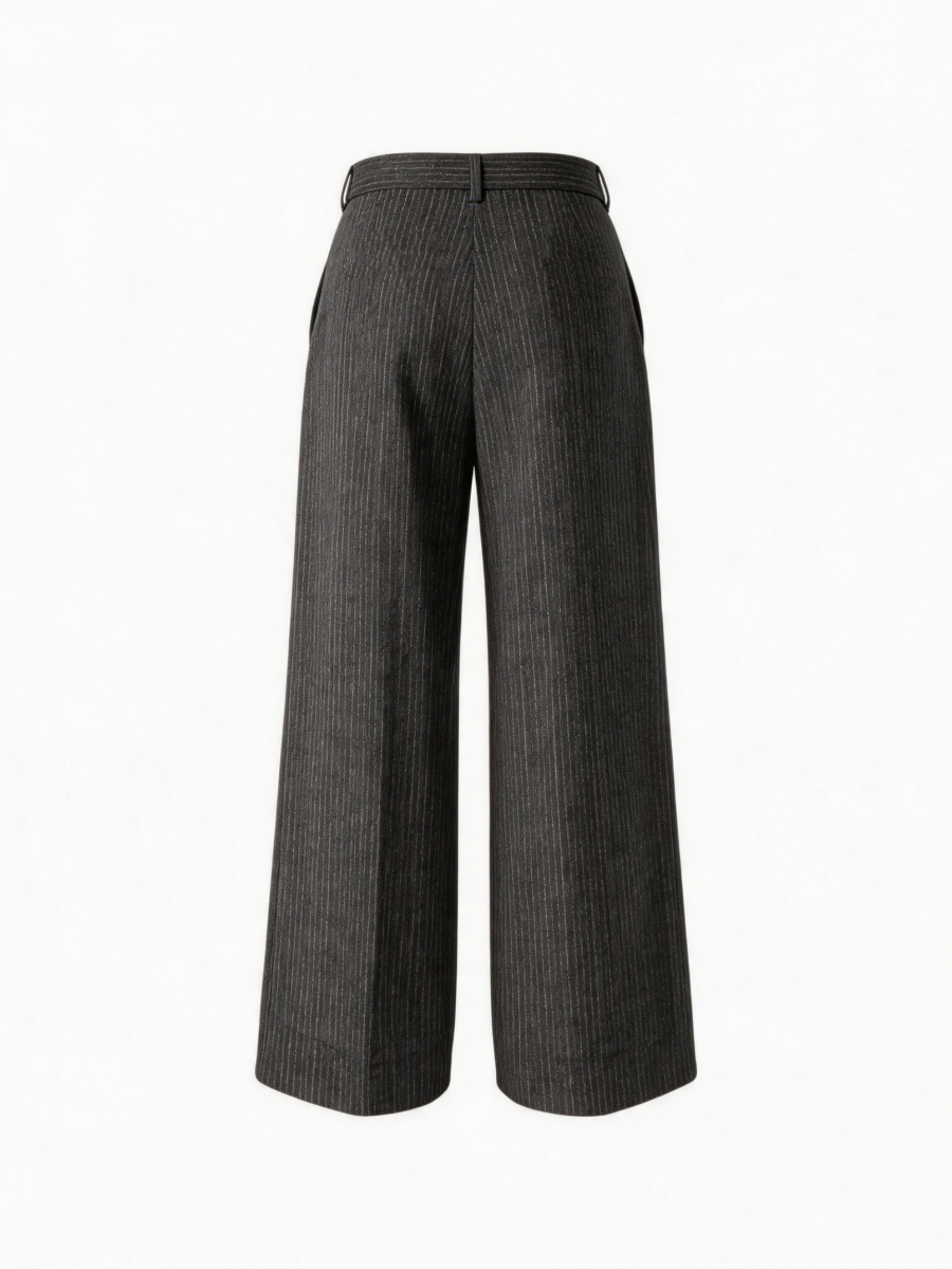 STRIPED PLEATED PANTS