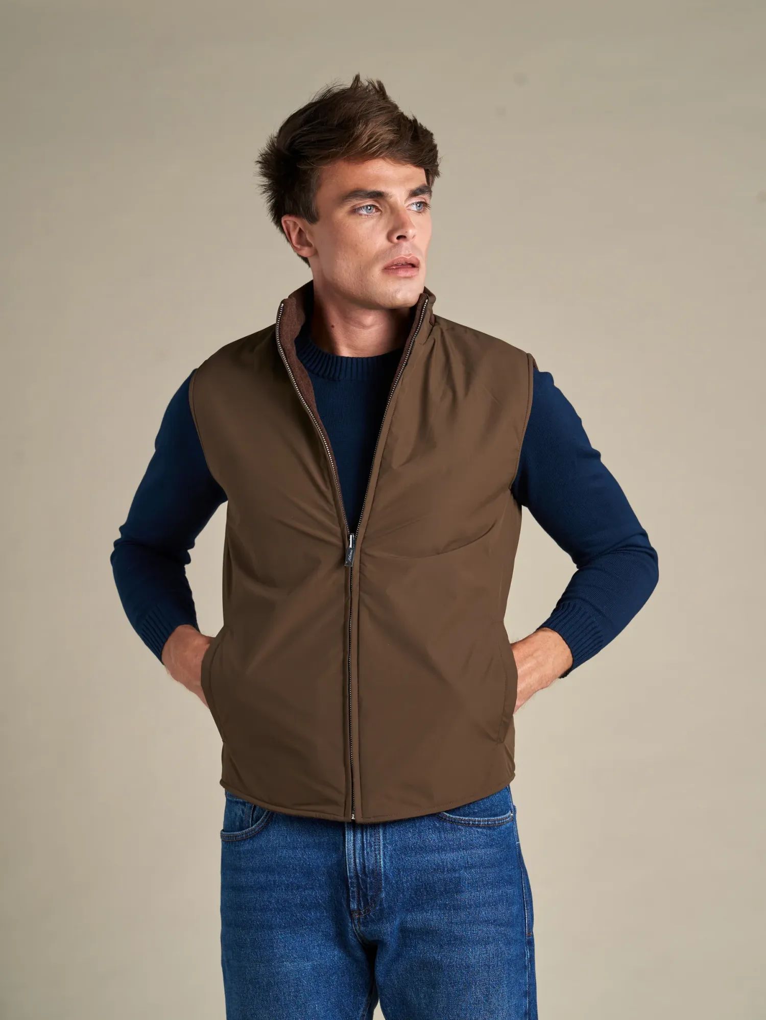 WOOL REVERSIBLE GILET