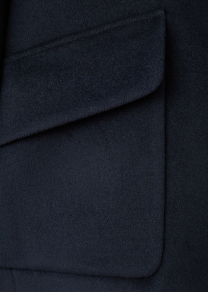 Wool funnel-neck coat