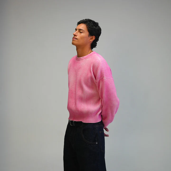 Taupe Washed Knitted Sweater