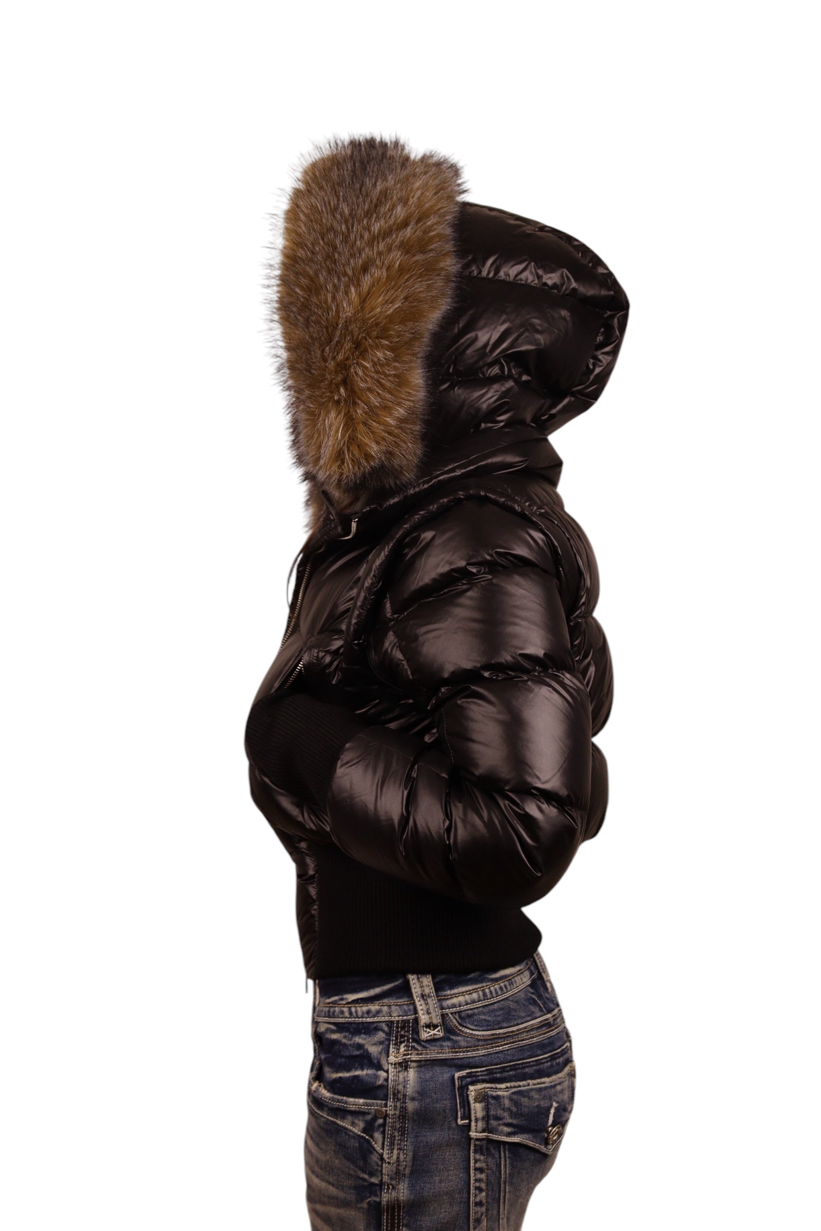 3 in 1 00s leather laqué jacket