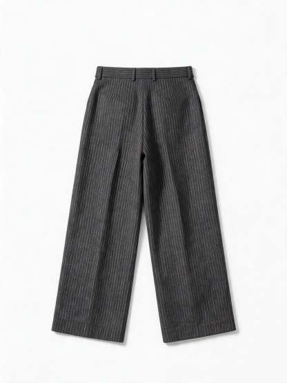 STRIPED PLEATED PANTS