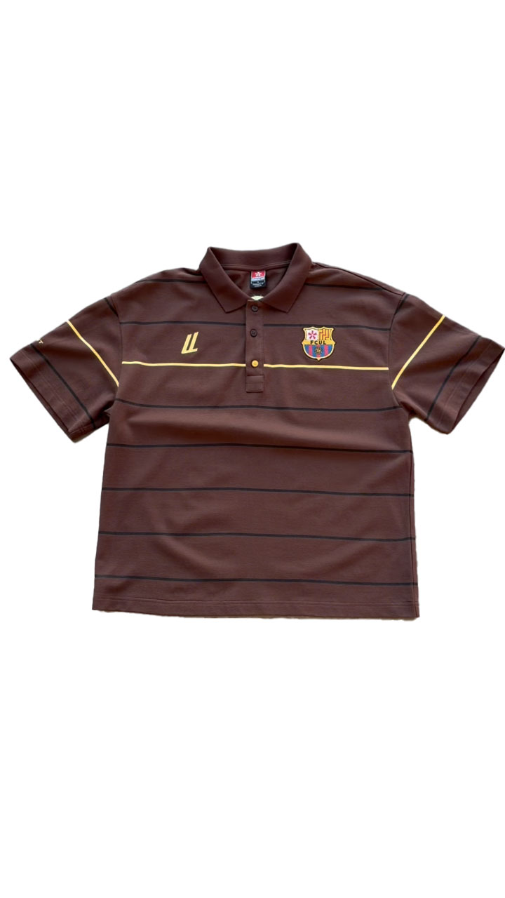 Navy Gold Stripe Polo & Brown Gold Stripe Polo