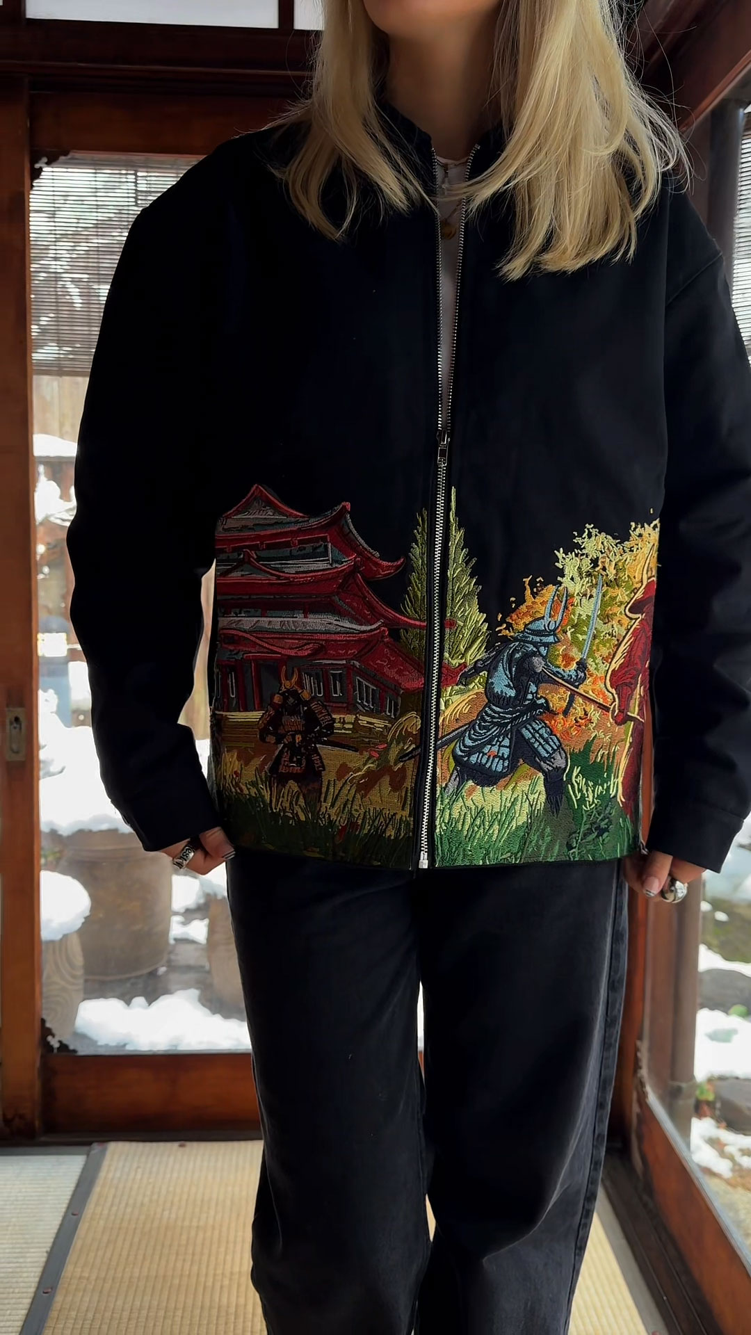 Samurai Duel Embroidered Work Jacket