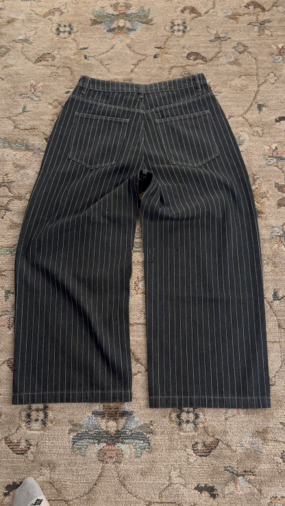 PINSTRIPE WIDE LEG DENIM