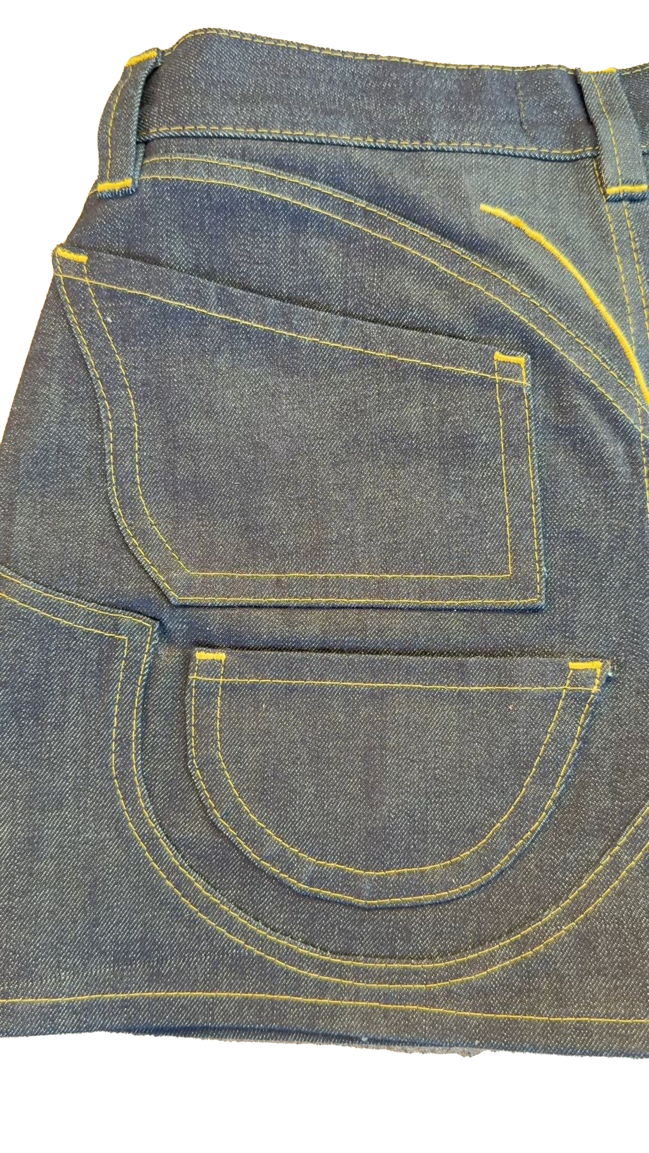 Y-Stitch Multi-Pocket Denim Mini Skirt