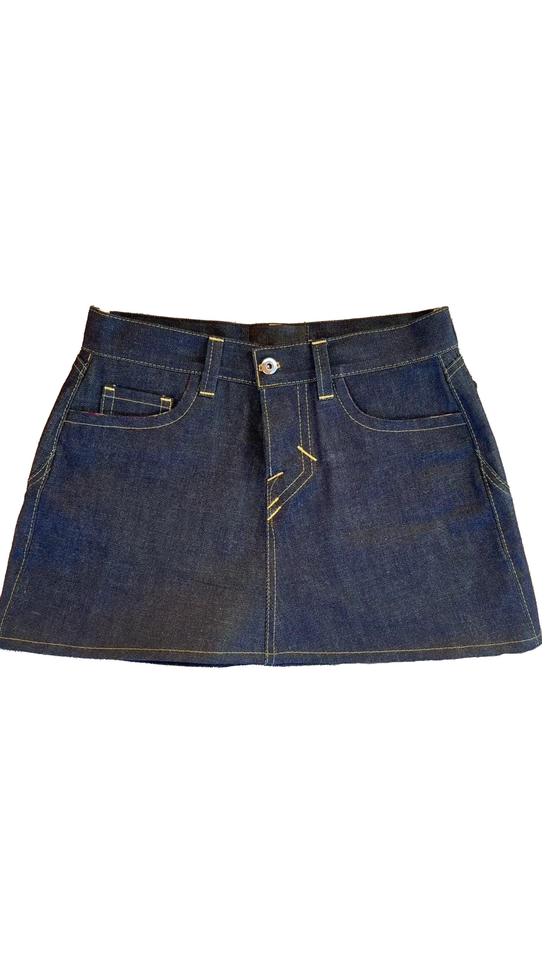 Y-Stitch Multi-Pocket Denim Mini Skirt