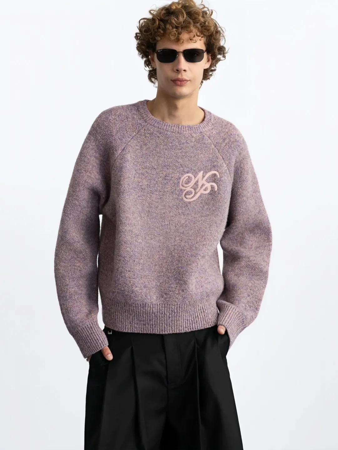 MELANGE BOXY KNIT SWEATER