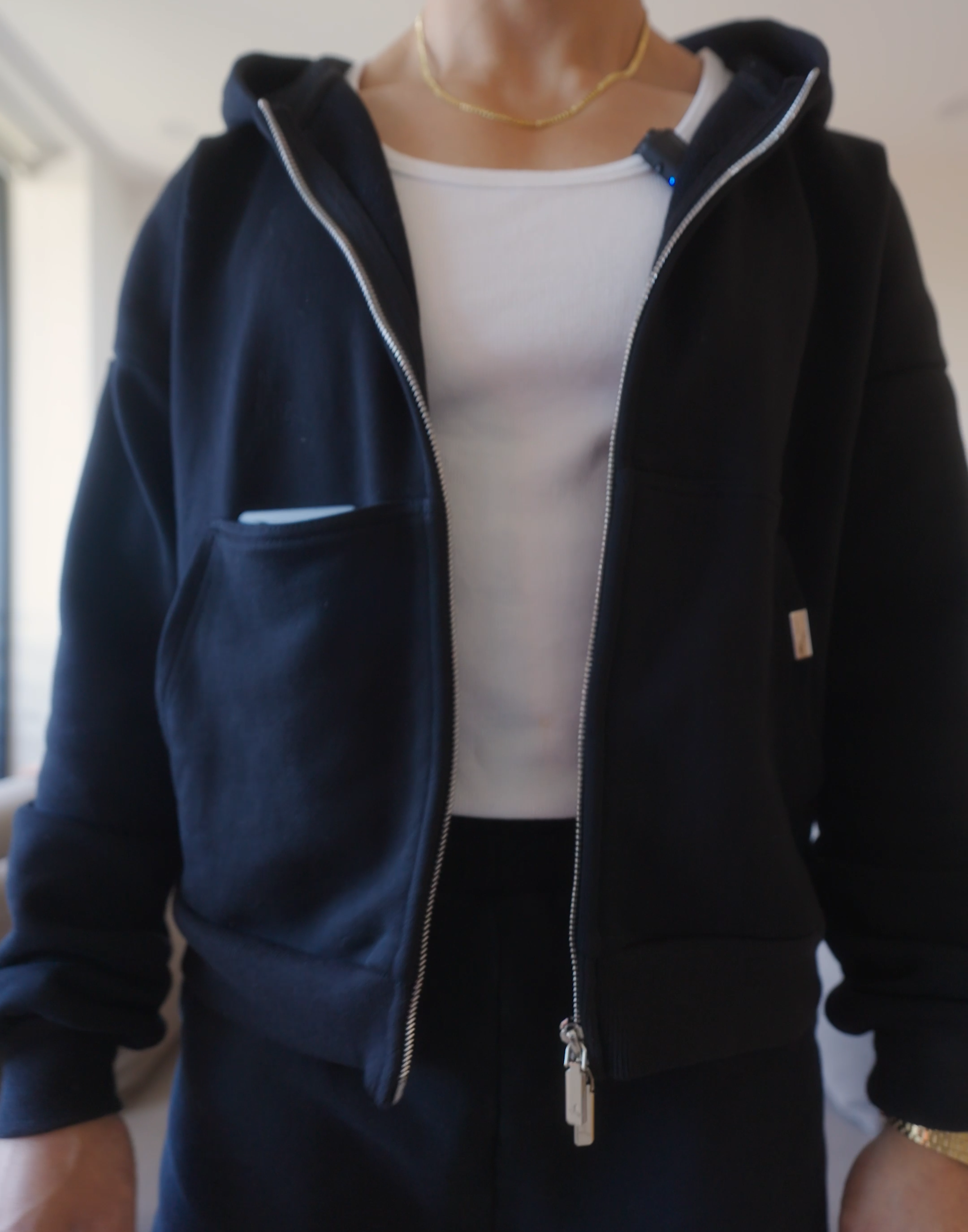 TRIPLE POCKET OVERSIZED ZIP-UP HOODIE