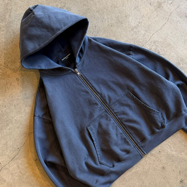 VINTAGE WASH CROP ZIP-UP HOODIE