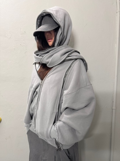 multi-zip hoodie