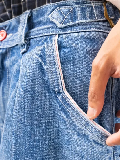 PLEATED BALLOON DENIM