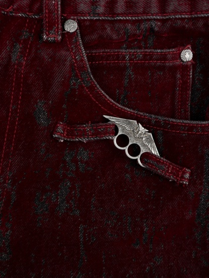 KNUCKLE BOOTCUT VELVET PANTS