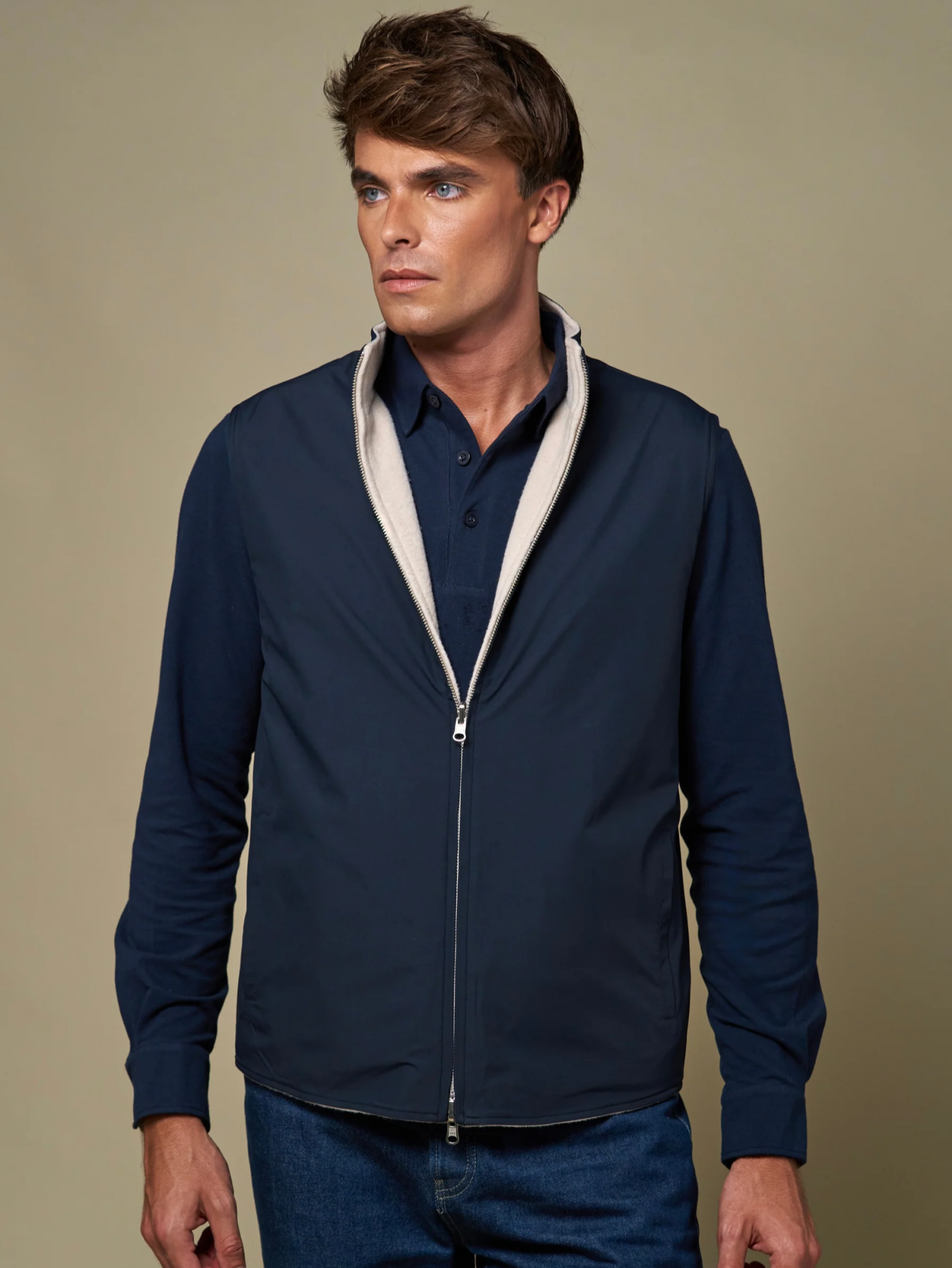 WOOL REVERSIBLE GILET