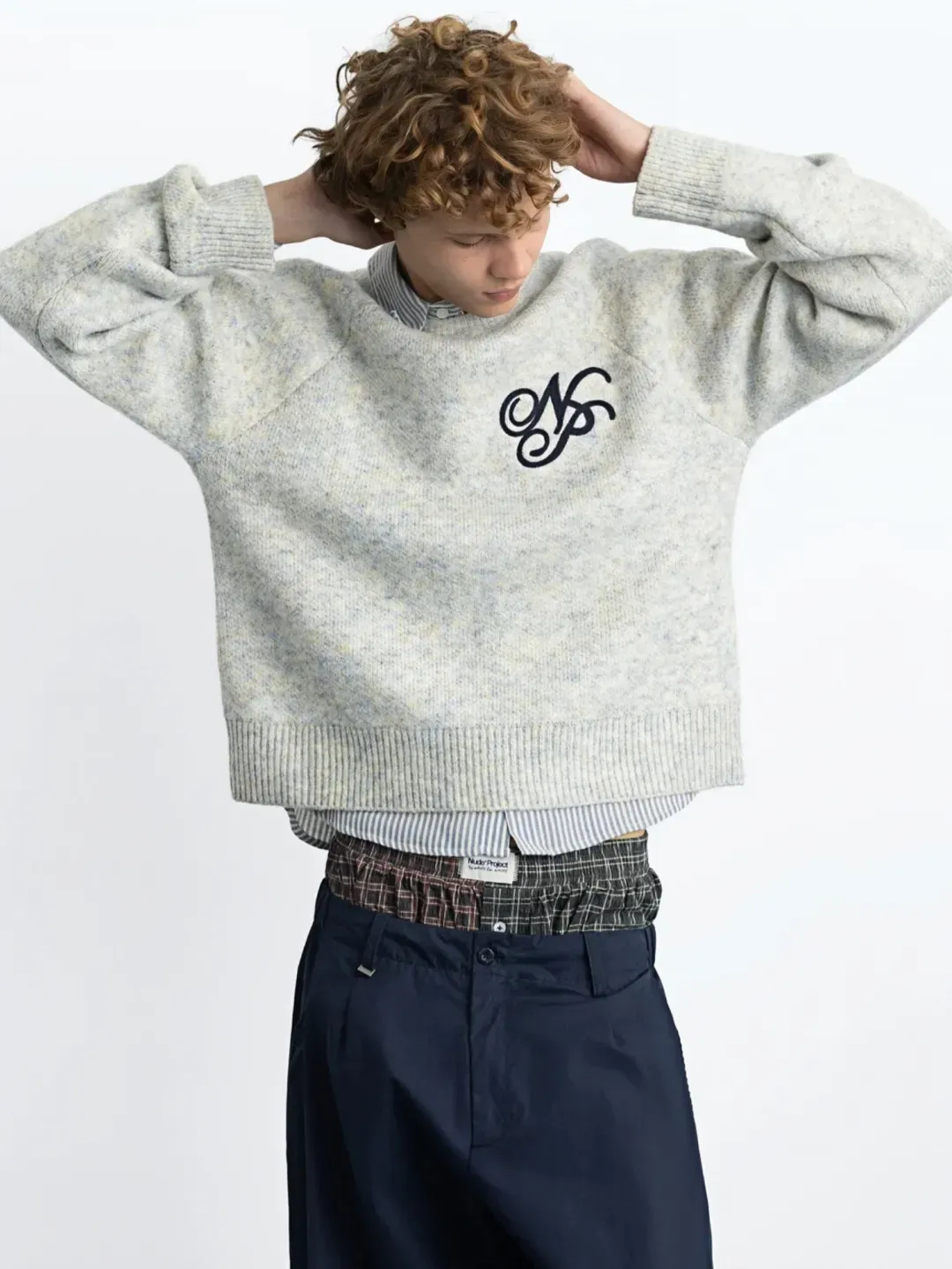MELANGE BOXY KNIT SWEATER