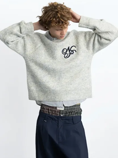MELANGE BOXY KNIT SWEATER