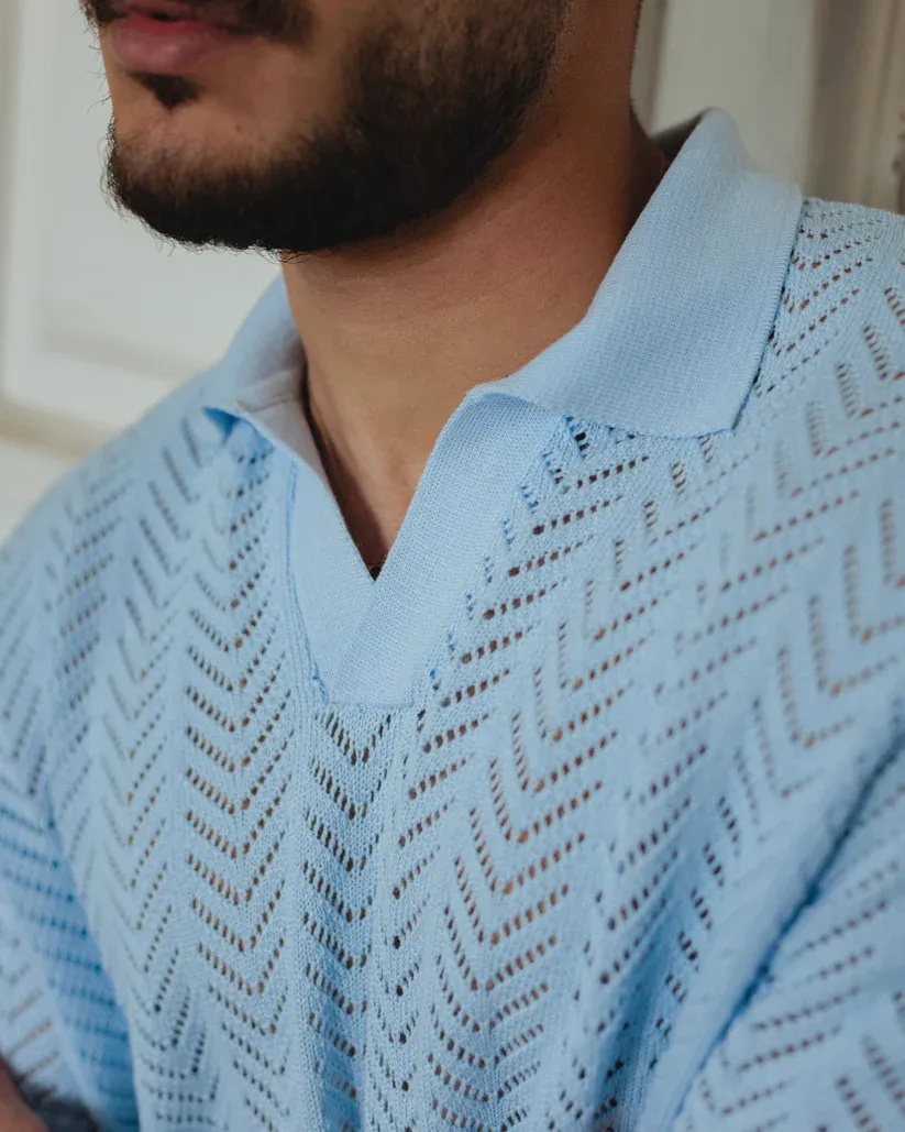 Knit polo shirt
