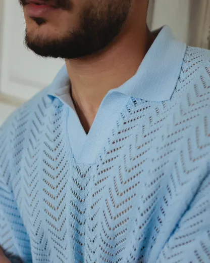 Knit polo shirt