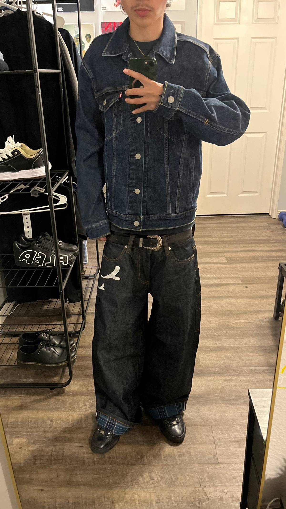 13OZ PLAID-LINED SELVEDGE DENIM