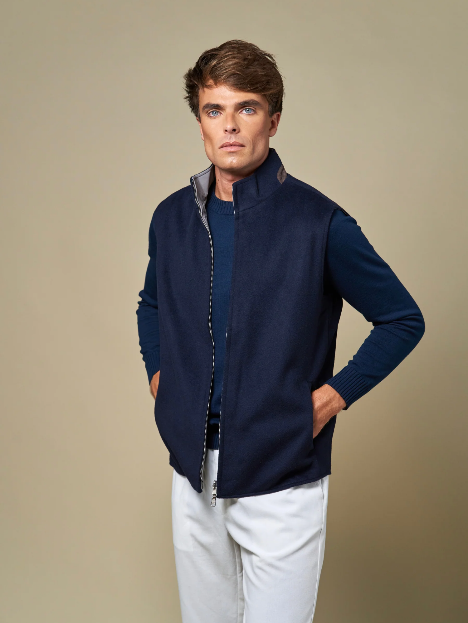 WOOL REVERSIBLE GILET