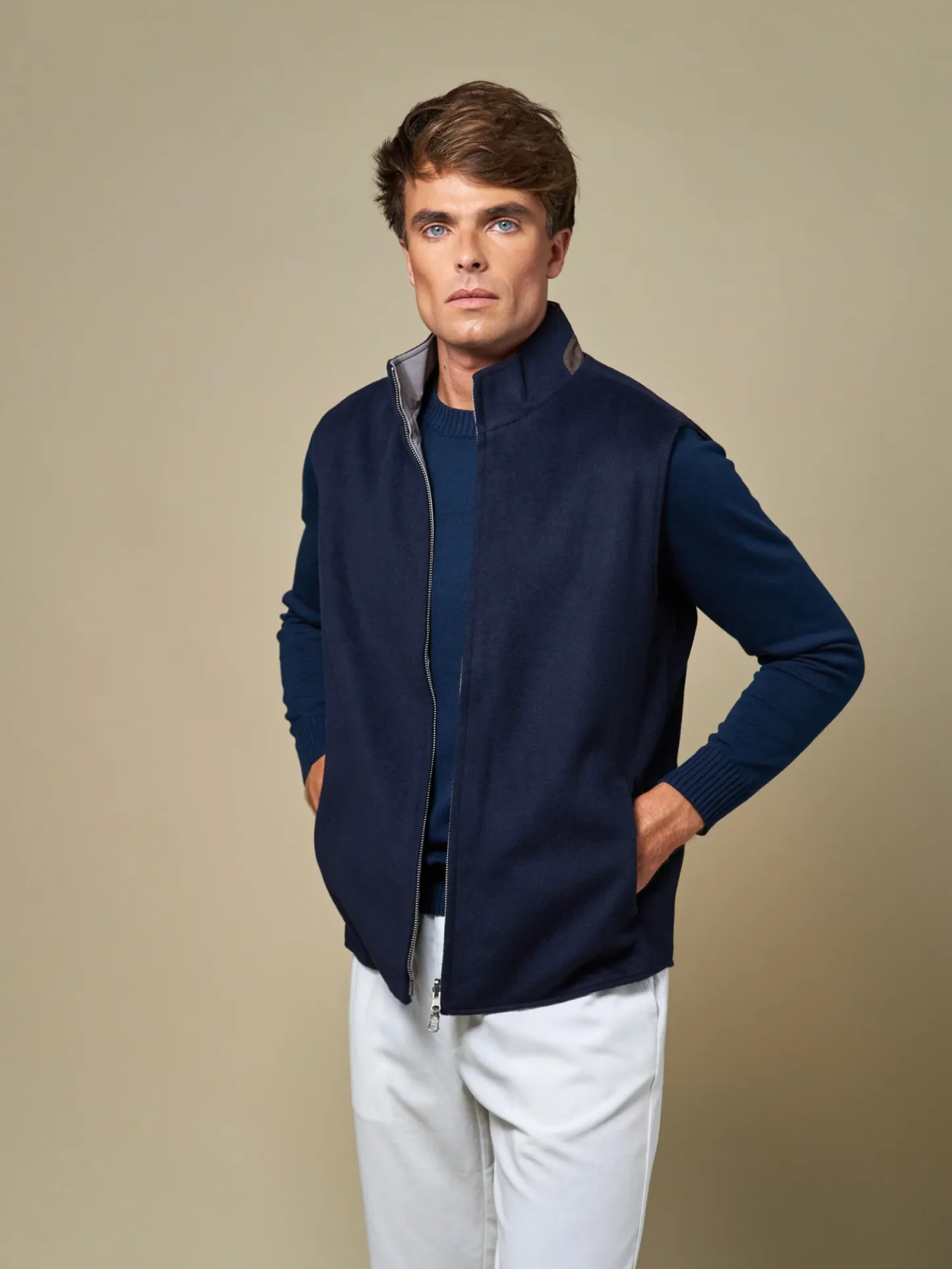 WOOL REVERSIBLE GILET