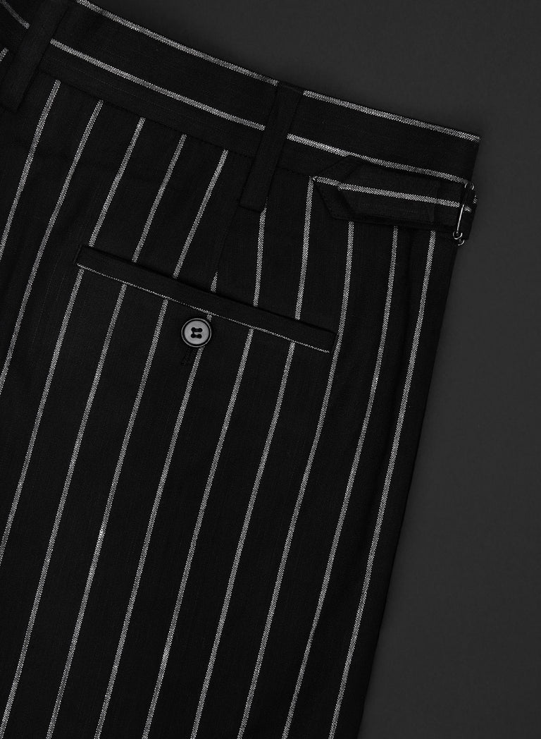 High Waisted Side Buckle Flare Trousers