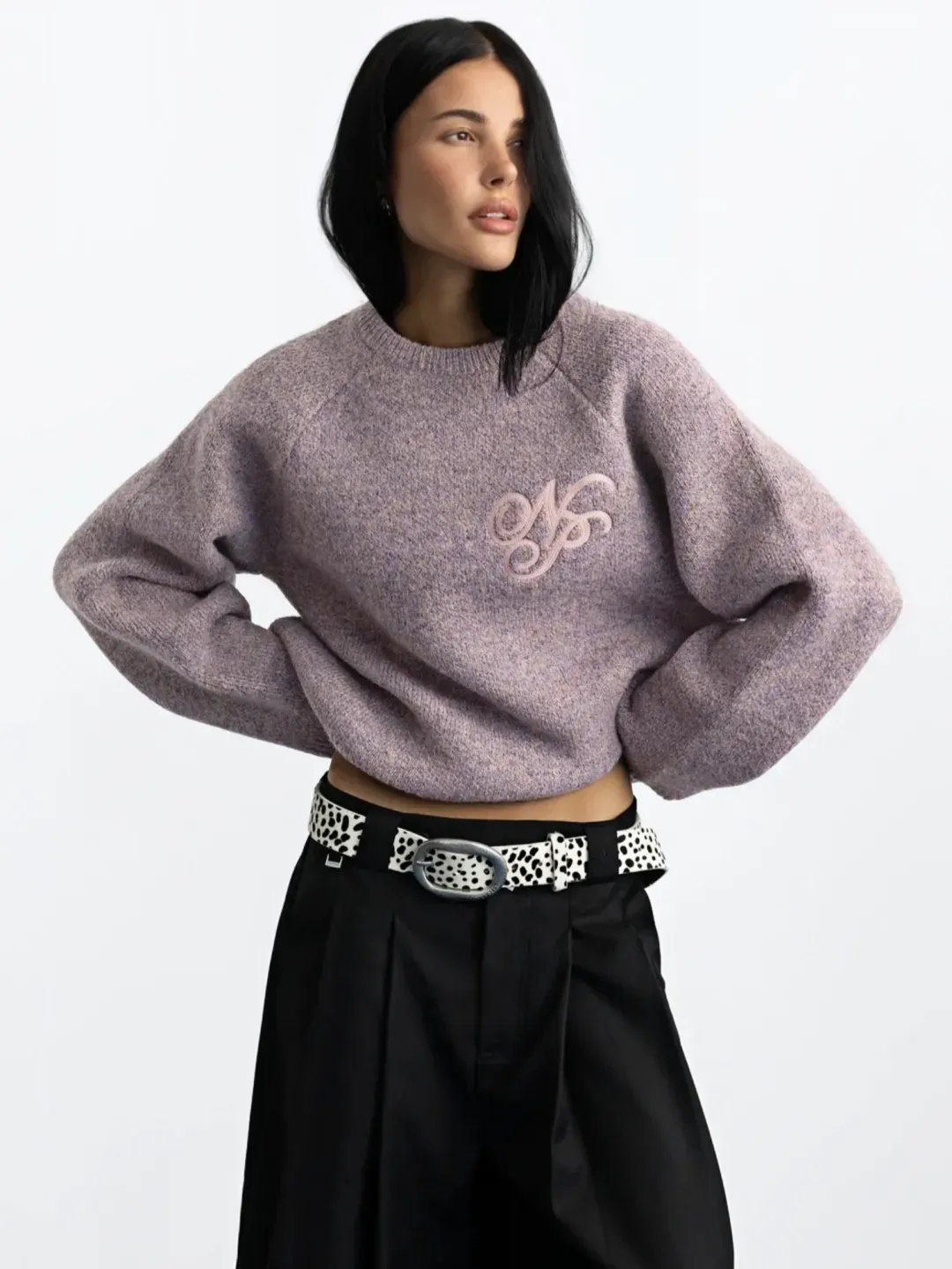 MELANGE BOXY KNIT SWEATER