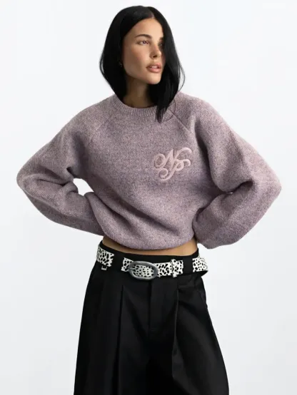 MELANGE BOXY KNIT SWEATER