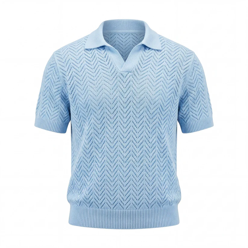 Knit polo shirt