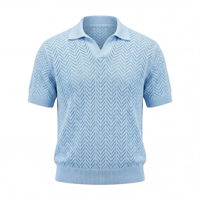 Knit polo shirt