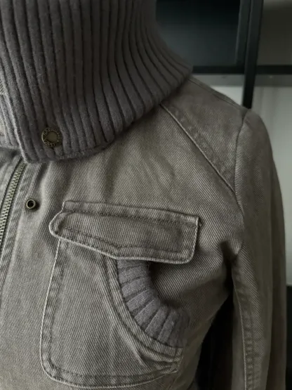 2000s Ribbed collar cargo jacket