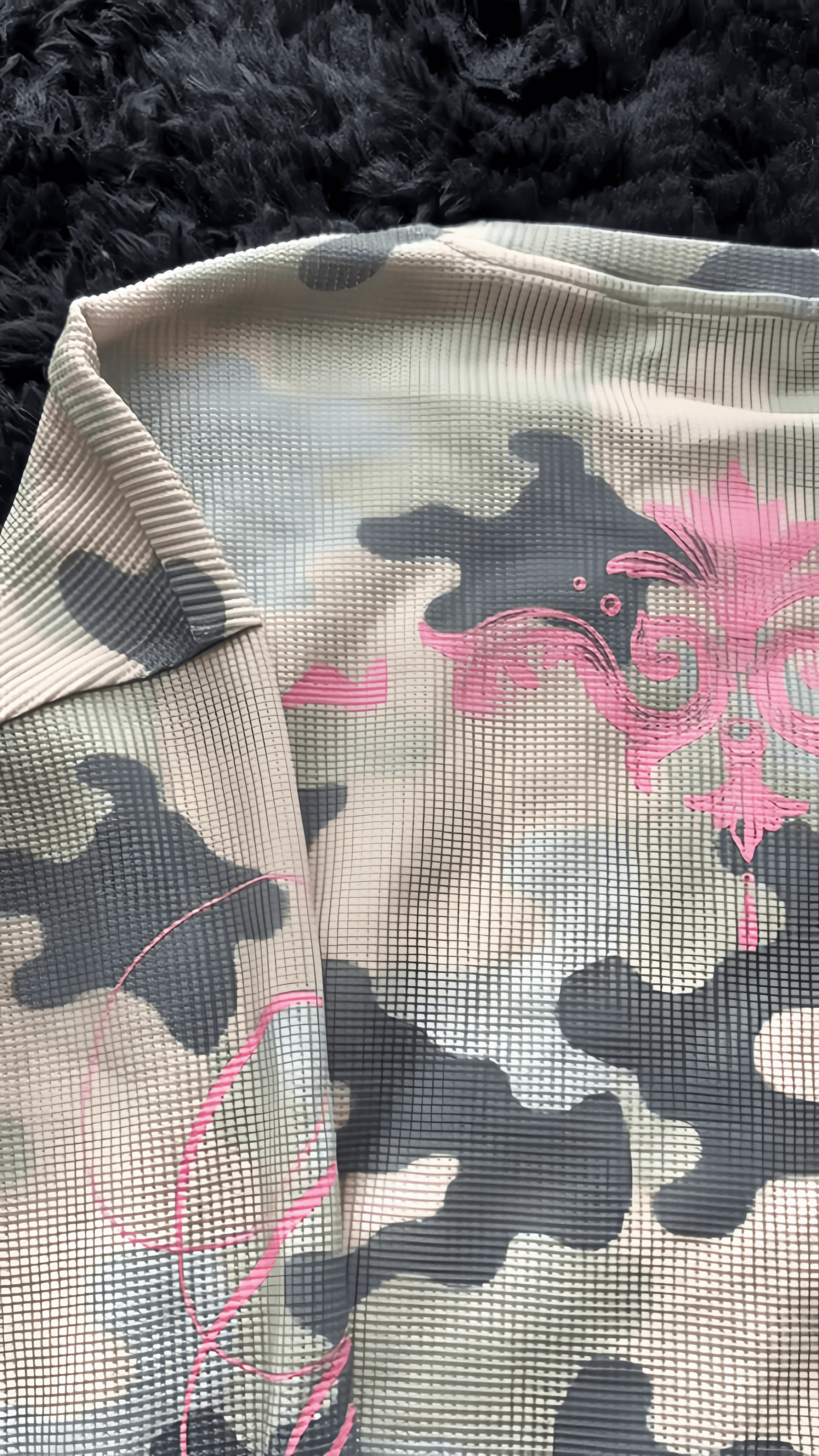  Camo Waffle-Knit Long-Sleeve